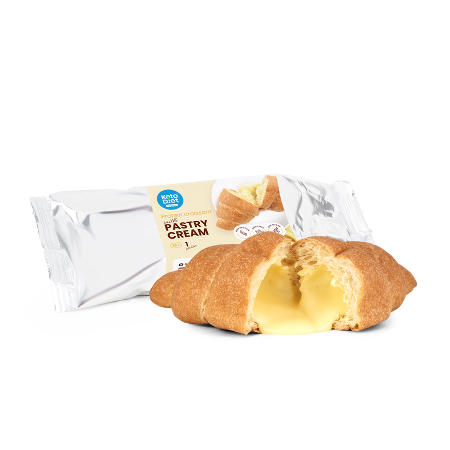 Proteinový croissant s pudinkovou náplní