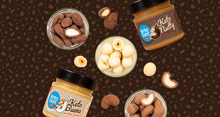 Nové proteinové krémy s lískovými ořechy a ořechy v čokoládě – mlsání nejen do diety.