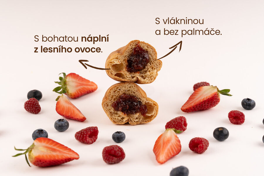 Proteinový croissant – náplň lesní plody