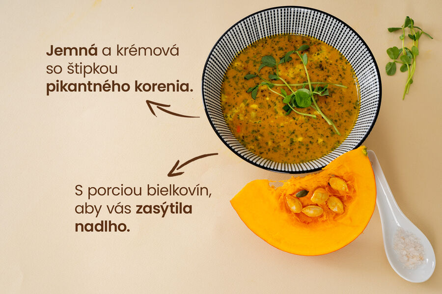 Proteínová polievka – tekvicová príchuť