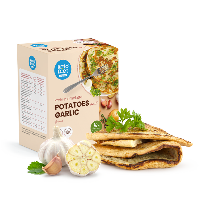 Proteinová omeleta – „bramborák“ s česnekem a majoránkou
