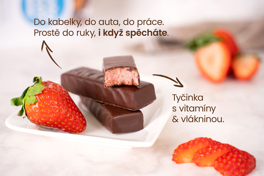 Proteinové tyčinky – příchuť jahoda