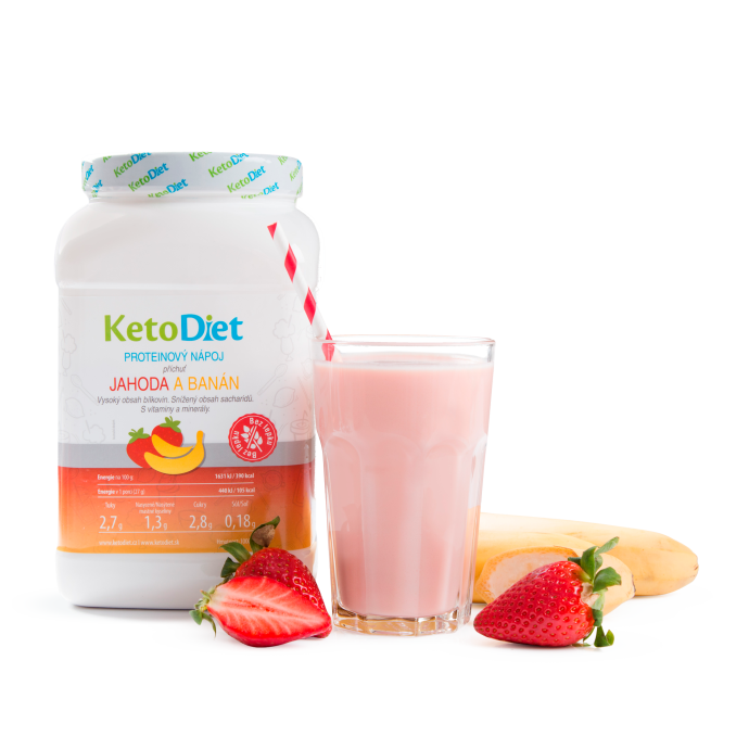 Proteínový nápoj s príchuťou jahody a banánu na 1 týždeň (35 porcií)