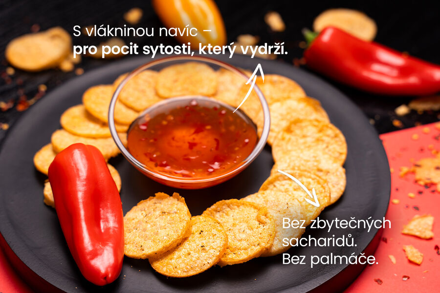 Proteinové chipsy – příchuť thajská sweet chilli