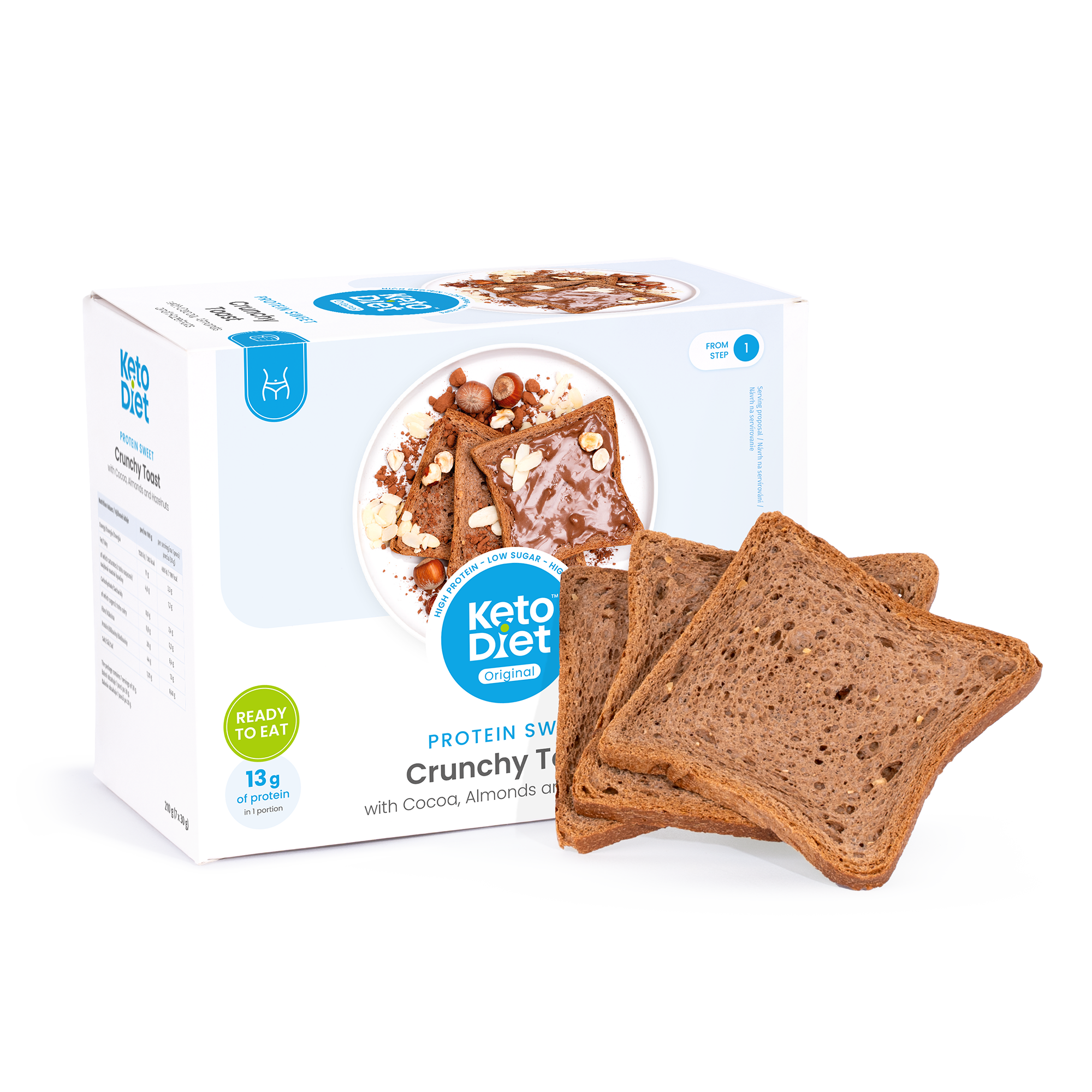 Proteinové sladké křupavé toasty - kakaové (7 porcí)