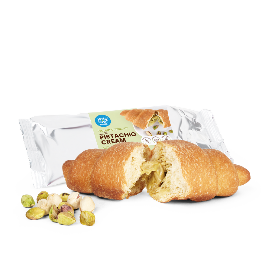 Proteinový croissant s pistáciovou náplní