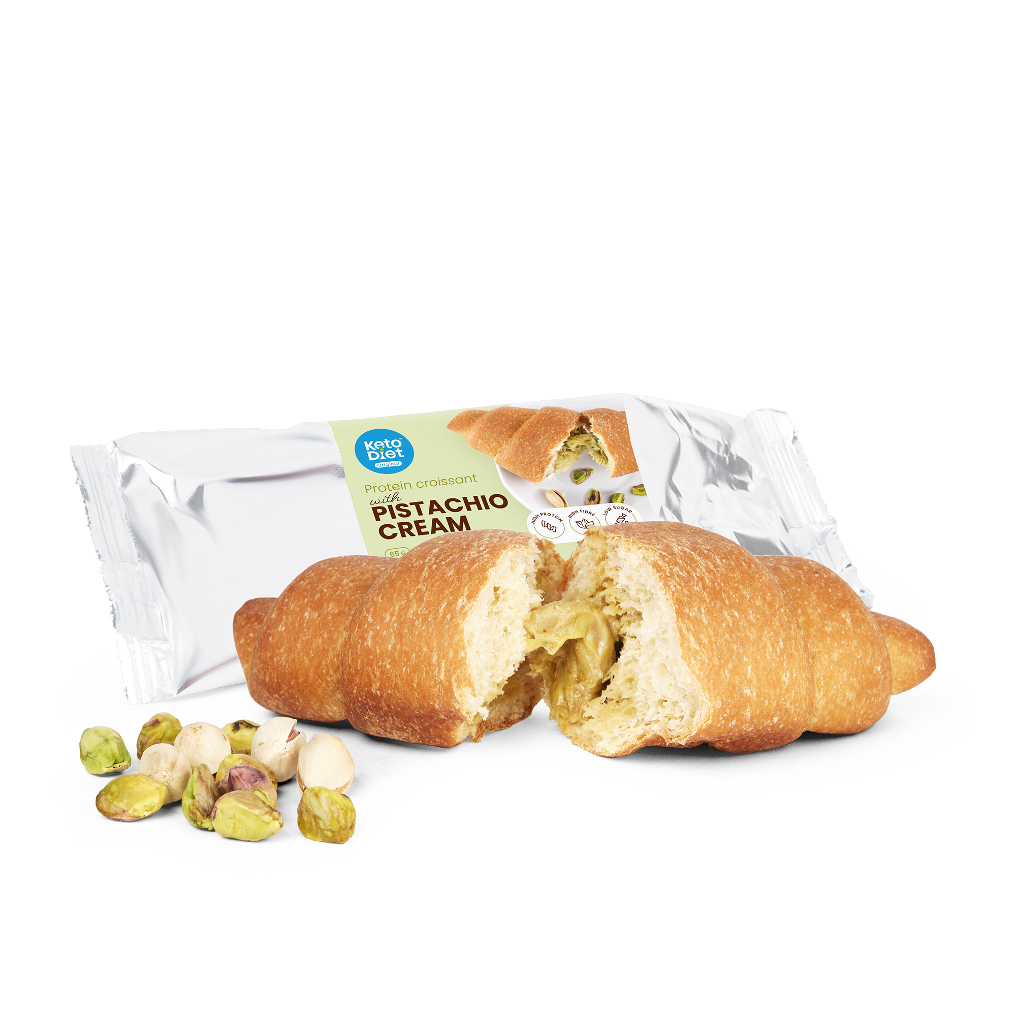 Proteinový croissant s pistáciovou náplní (1ks – 1 porce)
