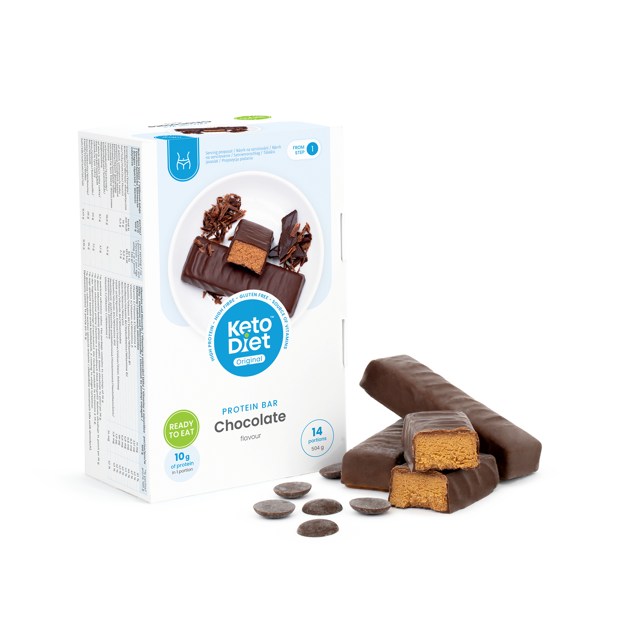 Proteinové tyčinky - příchuť čokoláda (14 ks - 7 porcí)