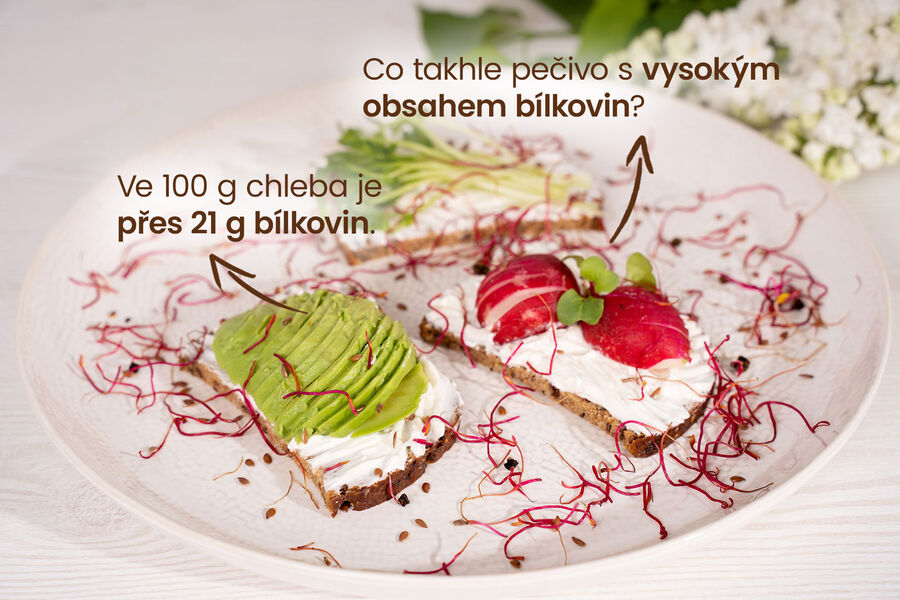 Proteinový chléb – tmavý