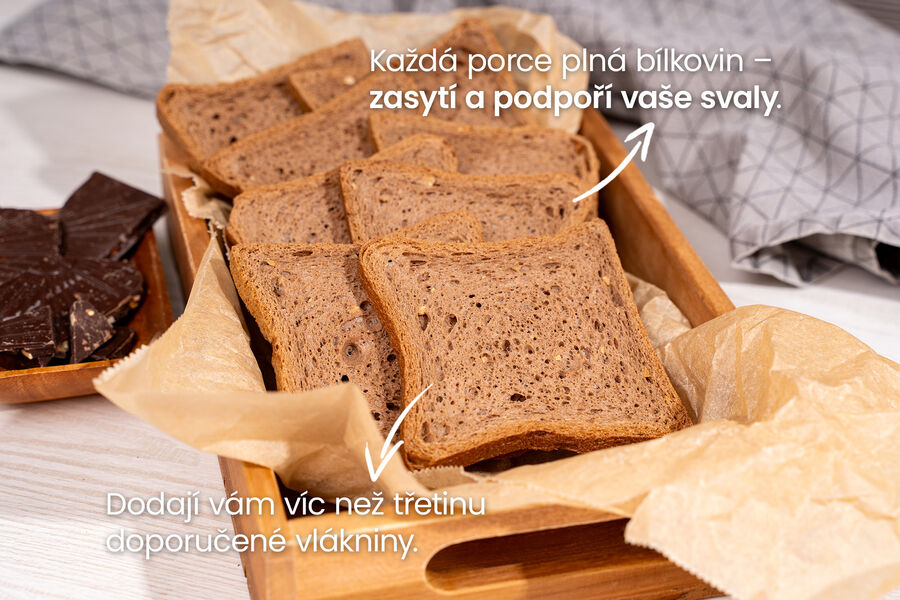 Proteinové sladké křupavé toasty – kakaové