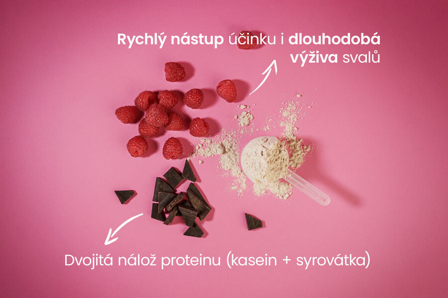 Proteinový nápoj – příchuť čokoláda a malina