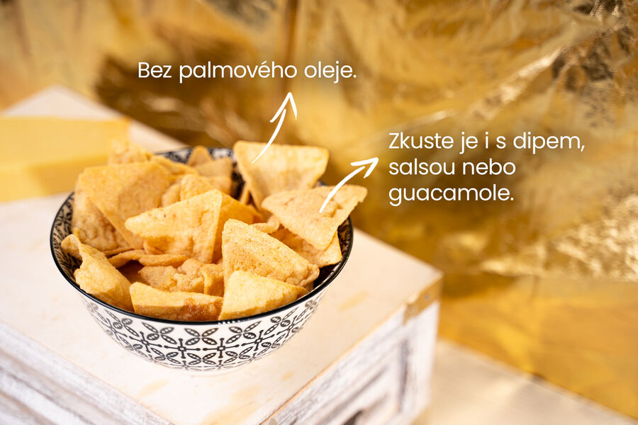 Proteinové tortilla chipsy – příchuť chedar