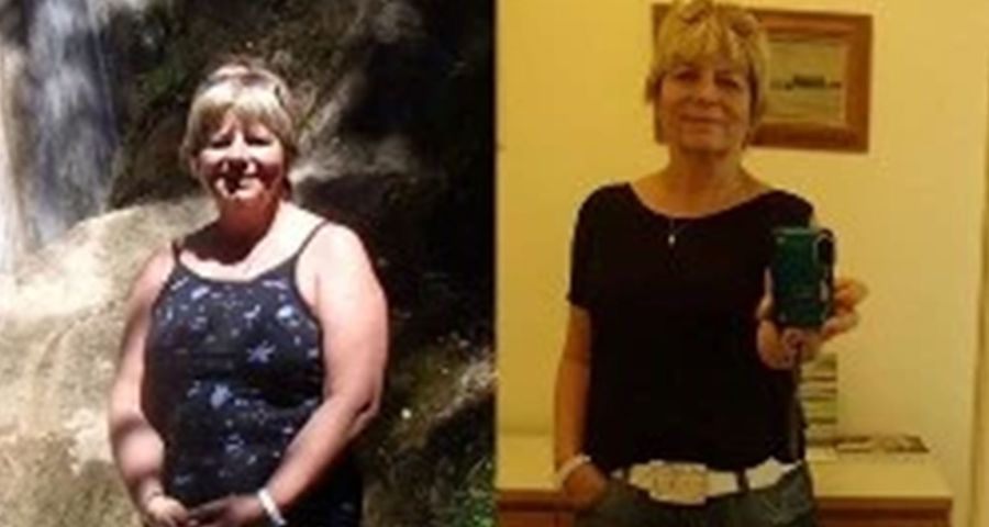 Anna, ktorá schudla s proteínovou diétou KetoDiet, na fotke pred a po svojej chudnúcej premene.