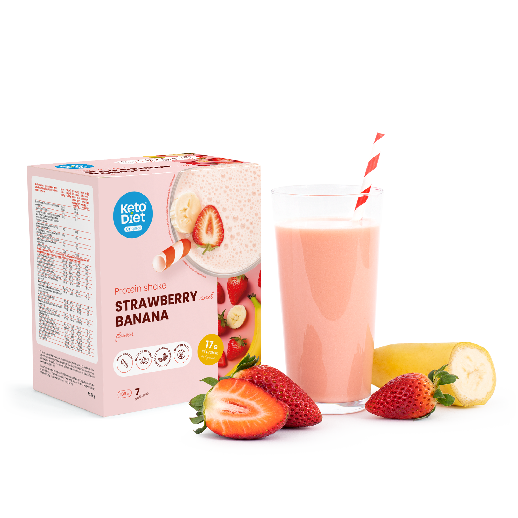 Proteinový nápoj – příchuť jahoda & banán (7 porcí)