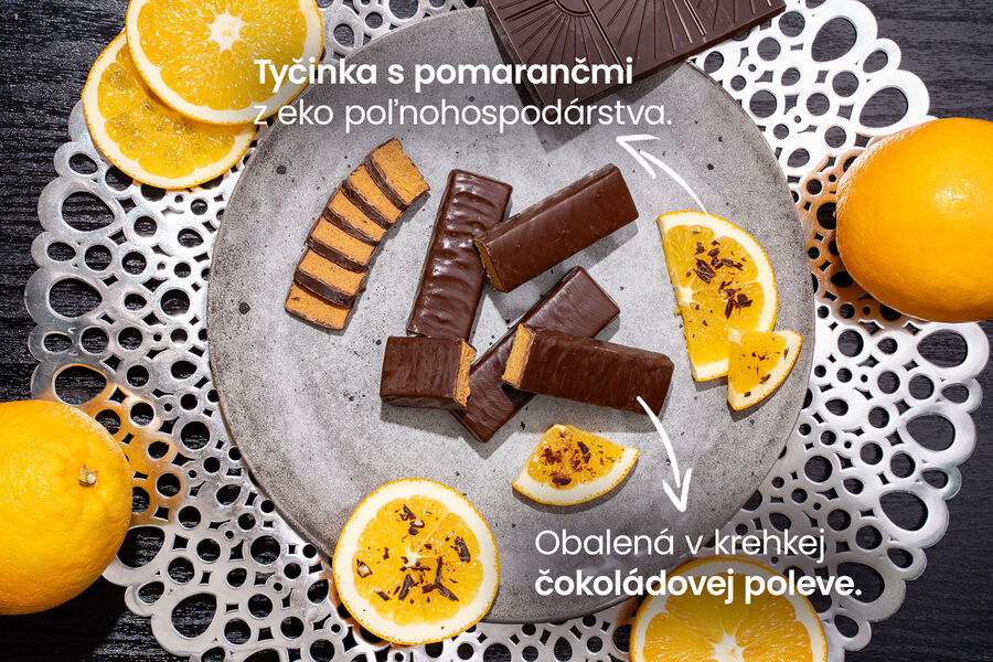 Proteínové tyčinky – príchuť čokoláda a pomaranč
