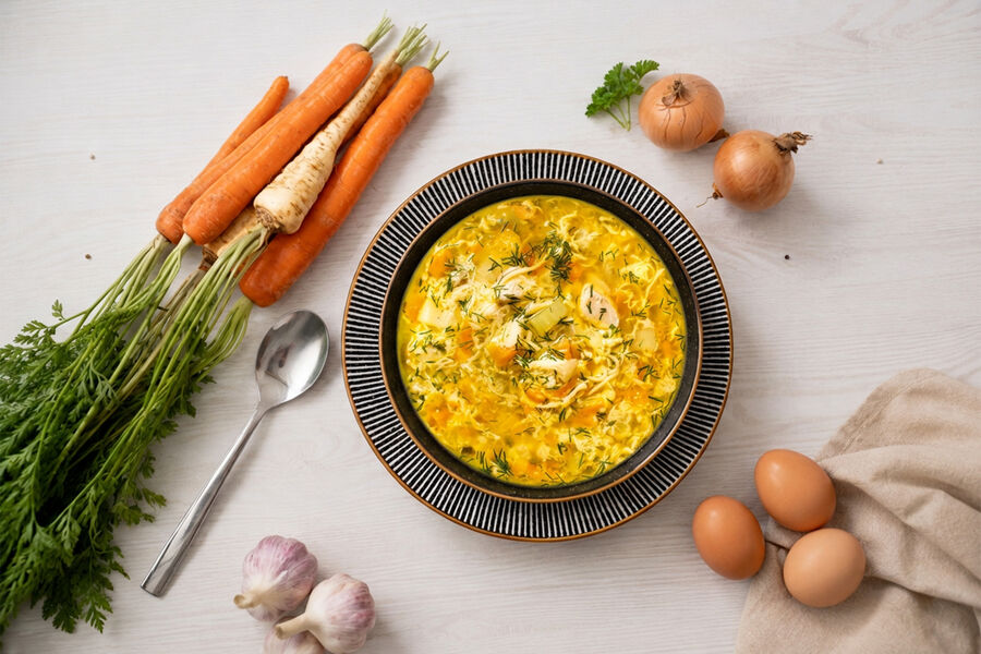 Proteínová polievka KetoDiet – kuracia s rezancami a vajcom (7 porcií)