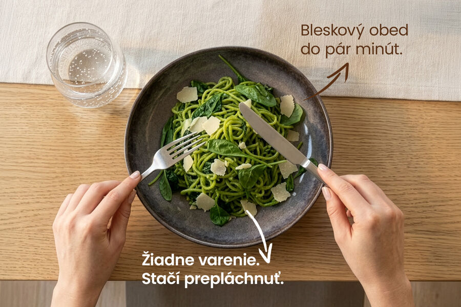 KetoDiet konjakové rezance so špenátom