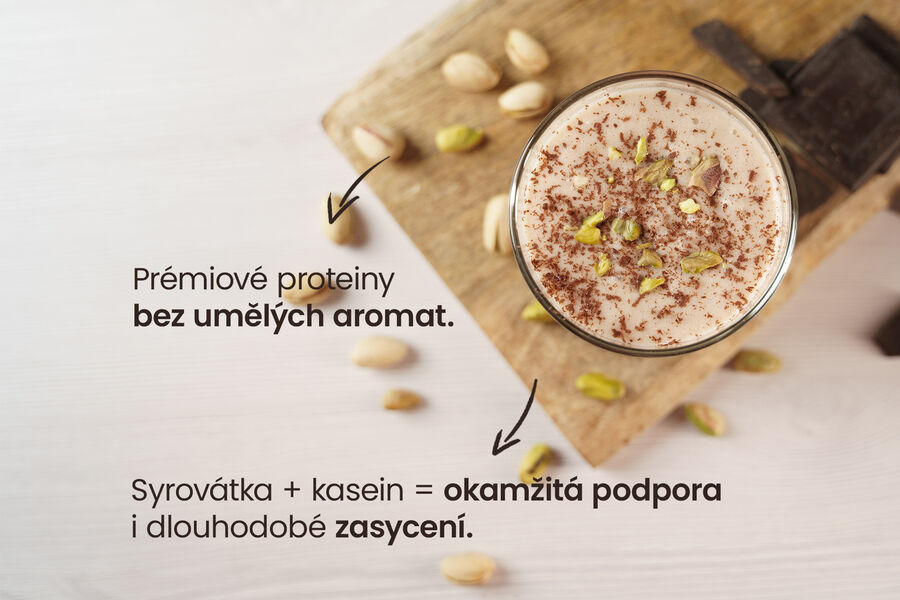 Proteinový nápoj – příchuť čokoláda & pistácie