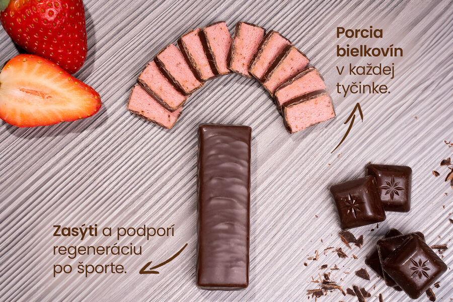 Proteínové tyčinky – príchuť jahoda