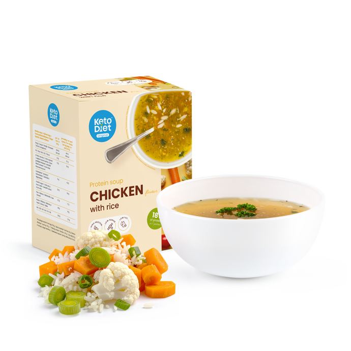 Proteinová polévka – kuřecí s rýží