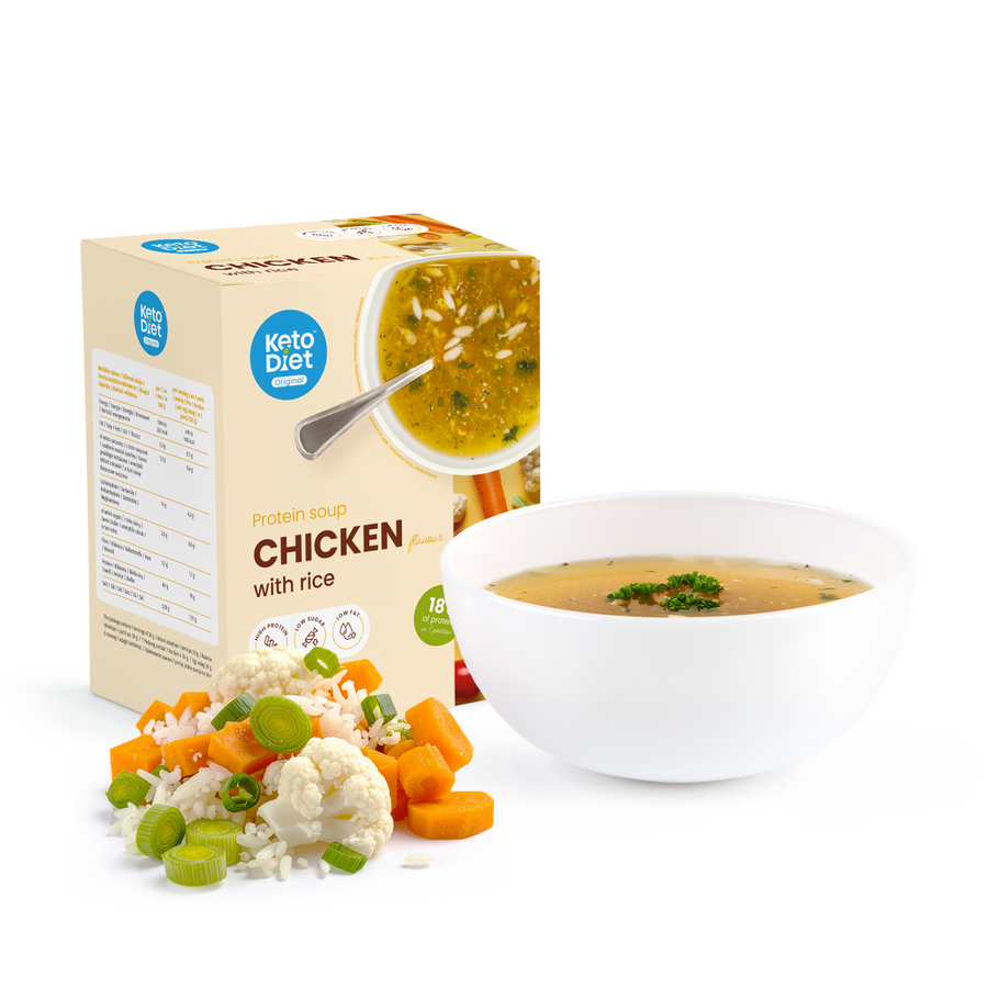 Proteinová polévka – kuřecí s rýží