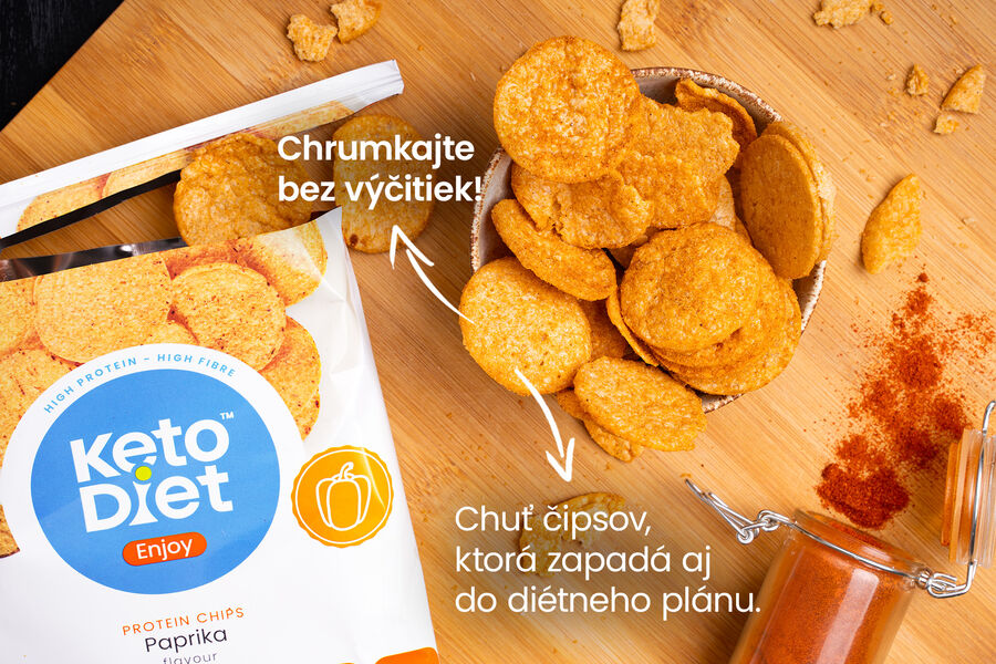 Proteínové čipsy – príchuť paprika