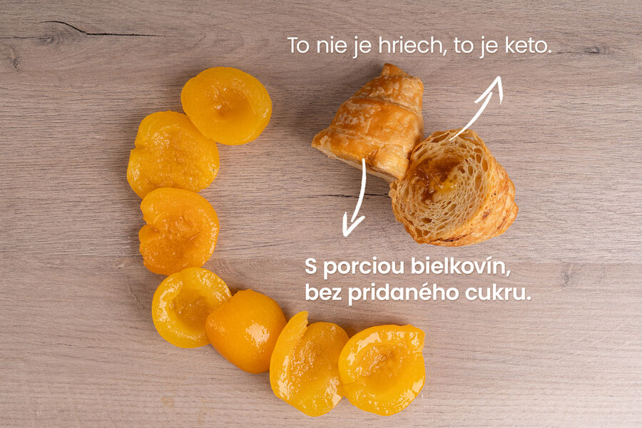 Proteínový croissant – náplň marhuľa