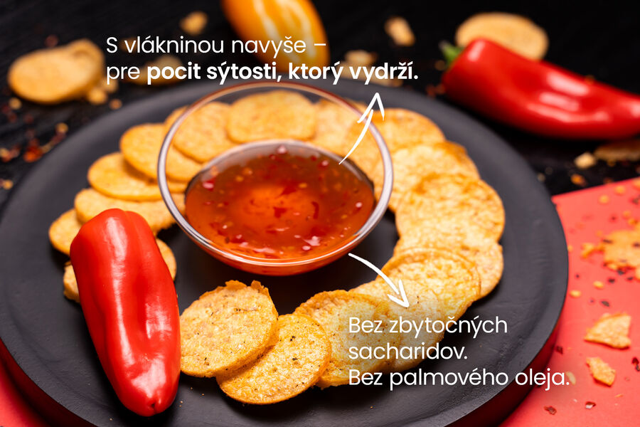 Proteínové čipsy – príchuť thajská sweet chilli