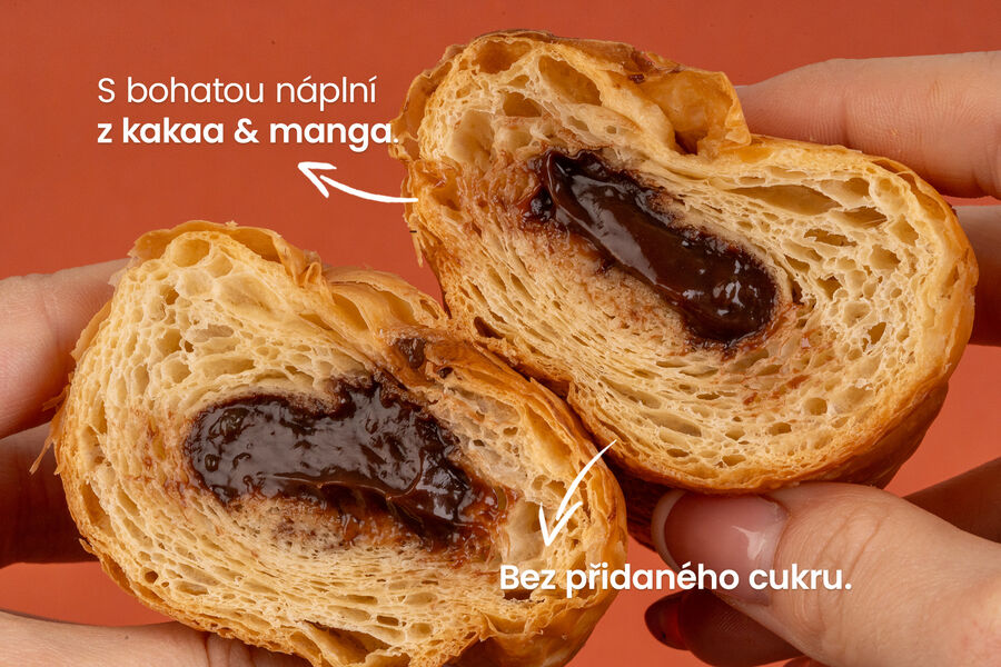 Proteinový croissant – náplň čokoláda & mango