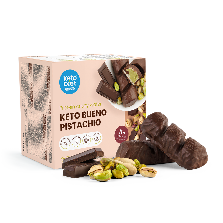 Keto Bueno Pistachio – křupavé oplatky