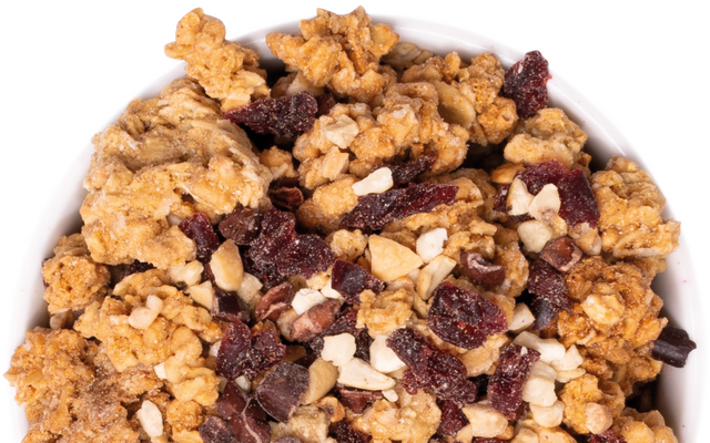 Proteínová granola KetoDiet bez cukru – s brusnicami, kakaovými bôbmi a kešu orechmi (360 g)