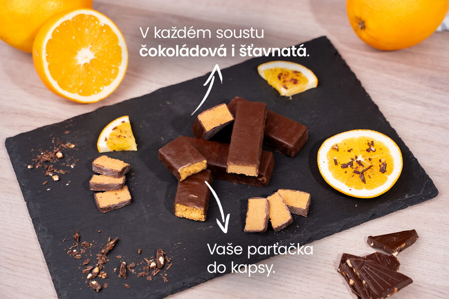 Proteinové tyčinky – příchuť čokoláda a pomeranč