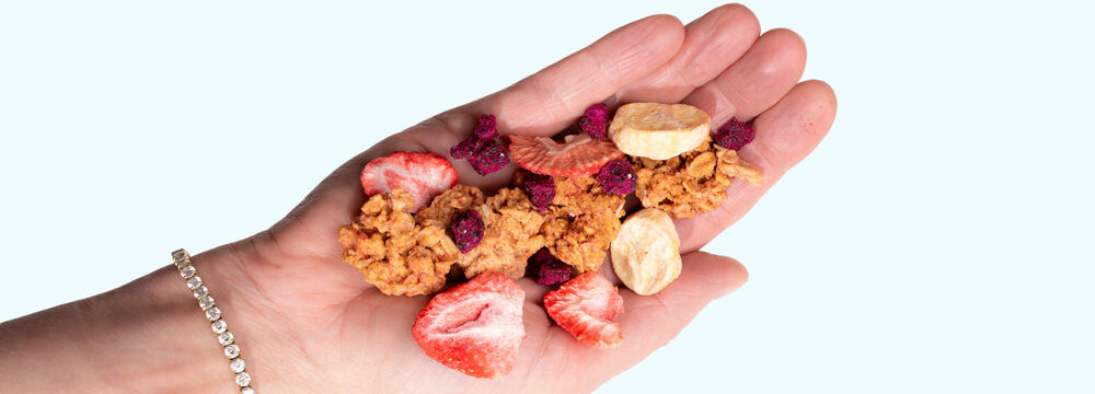Proteínová granola KetoDiet bez cukru – s lyofilizovaným ovocím (270 g)