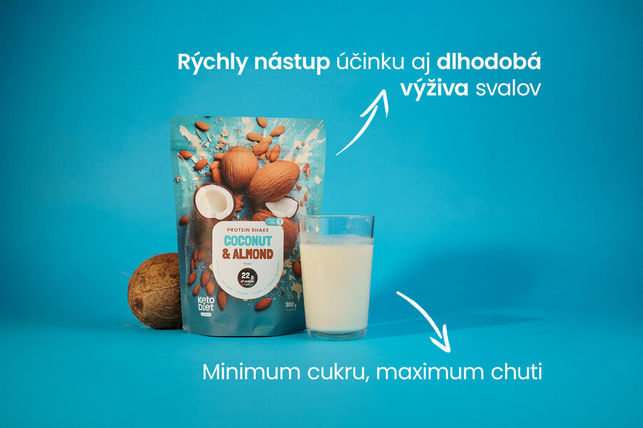 Proteínový nápoj – príchuť mandle a kokos