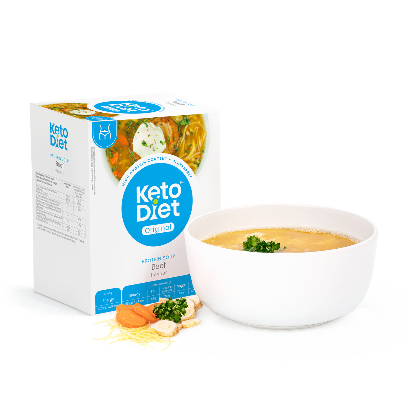 Proteinová polévka – hovězí s nudlemi (7 porcí)