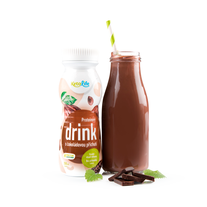 Proteinový drink s čokoládovou příchutí (250 ml – 1 porce)