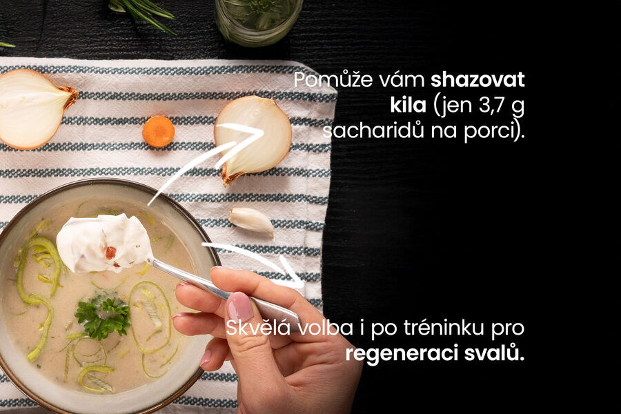 Proteinová polévka – česneková krémová