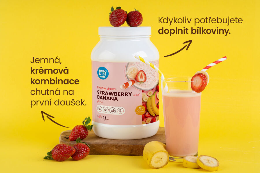 Proteinový nápoj – příchuť jahoda & banán