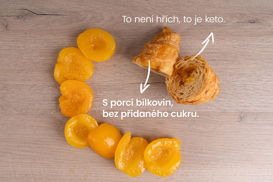 Proteinový croissant – náplň meruňka
