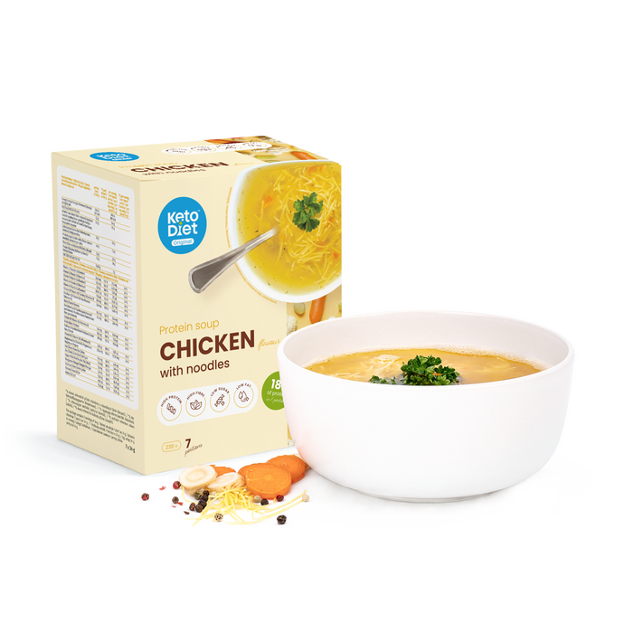 Proteinová polévka KetoDiet – kuřecí s nudlemi (7 porcí)