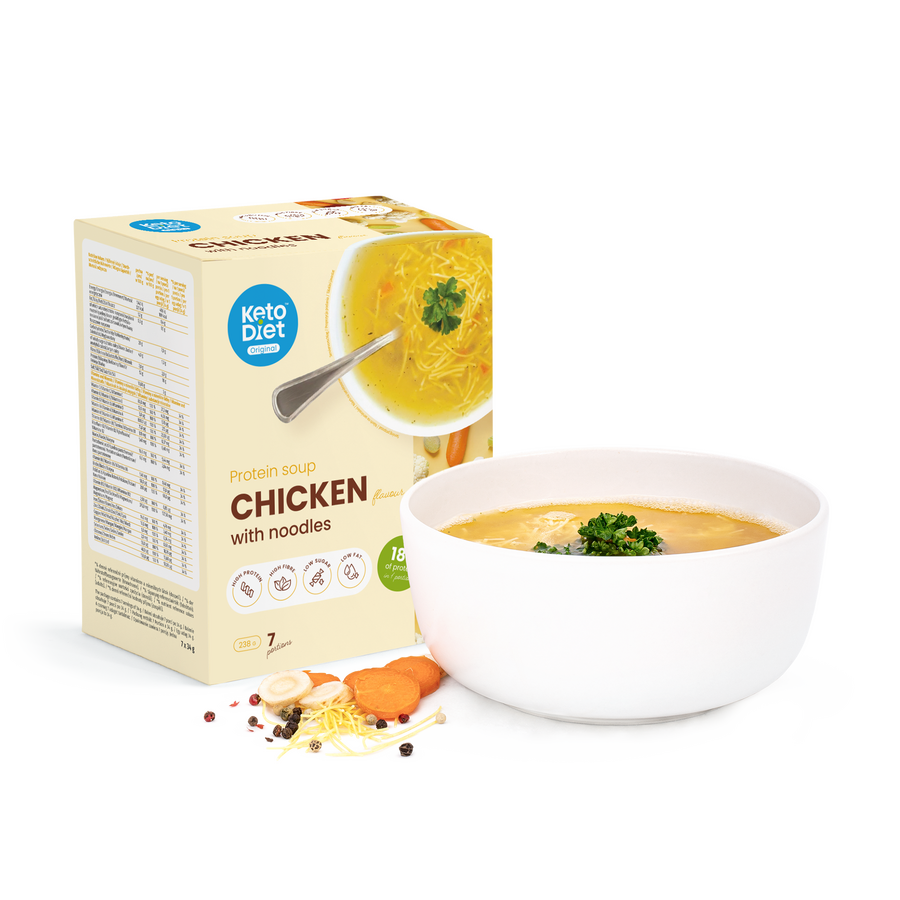 Proteinová polévka KetoDiet – kuřecí s nudlemi (7 porcí)