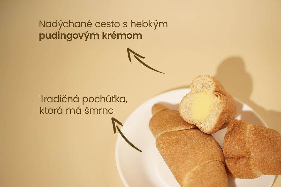 Proteínový croissant s pudingovou náplňou