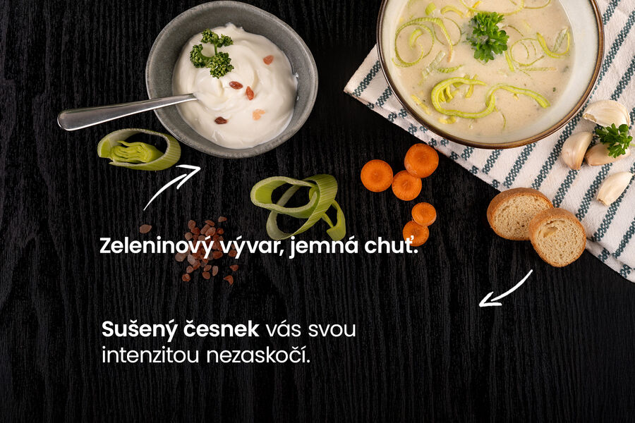 Proteinová polévka – česneková krémová