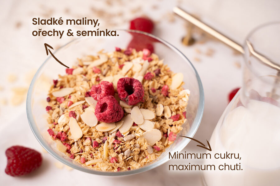 Proteinové müsli – s malinami a vanilkovou příchutí