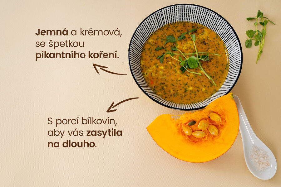 Proteinová polévka – příchuť dýňová