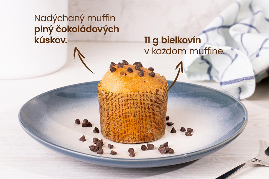 Proteínový muffin s kúskami čokolády