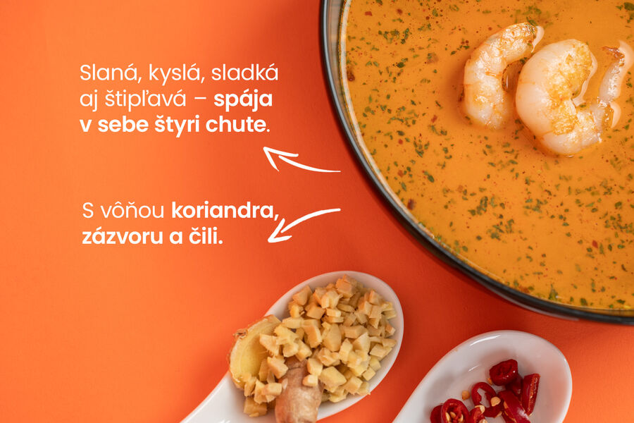 Proteínová polievka – príchuť thajskej krevety
