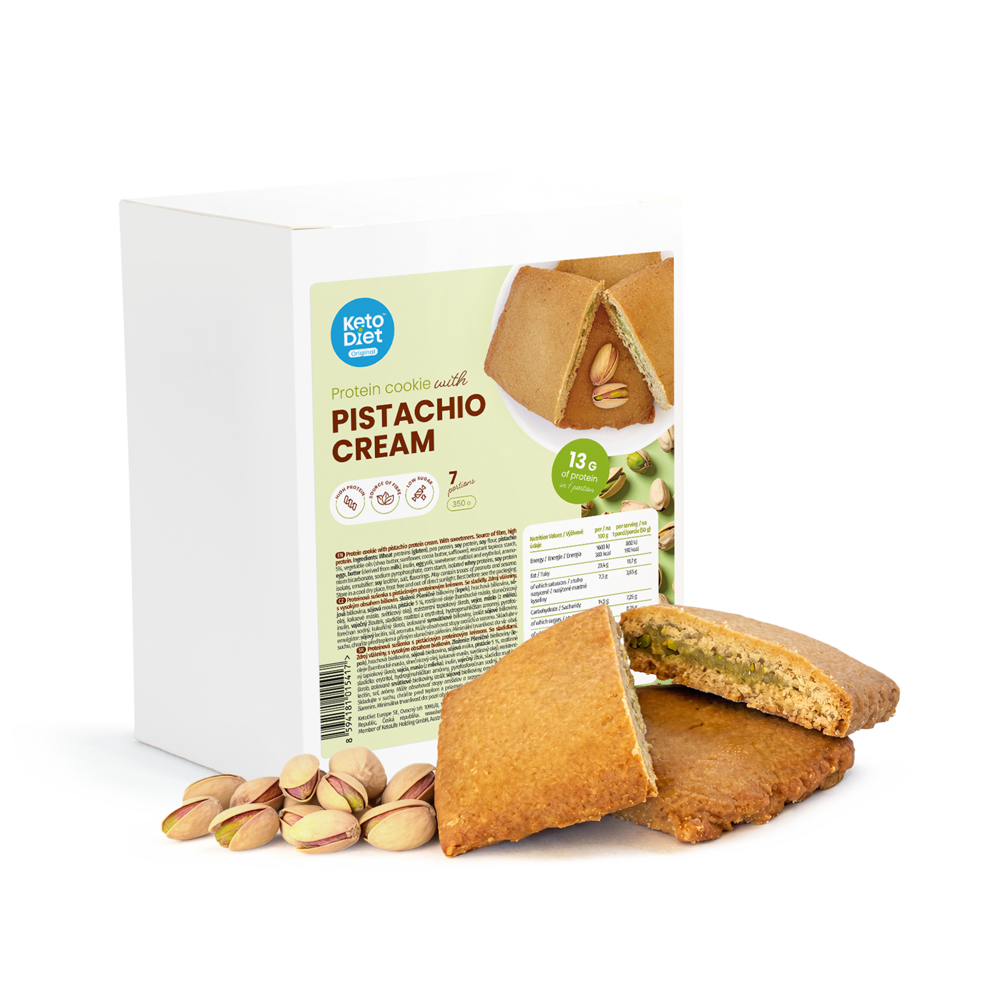 Proteinové cookies s pistáciovým krémem (7 porcí)