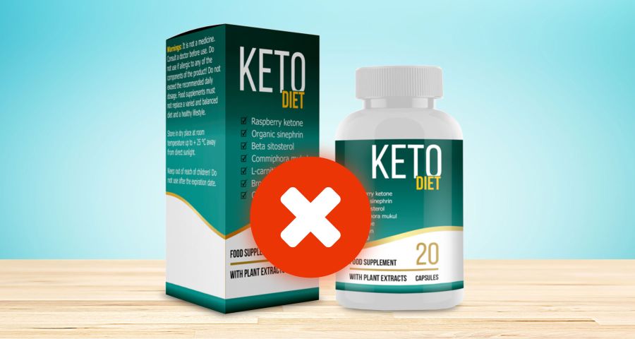 Kapsuly na chudnutie Keto Diet v zeleno-bielom obale sú podvodný výrobok, ktorý nevyrába česká značka KetoDiet.