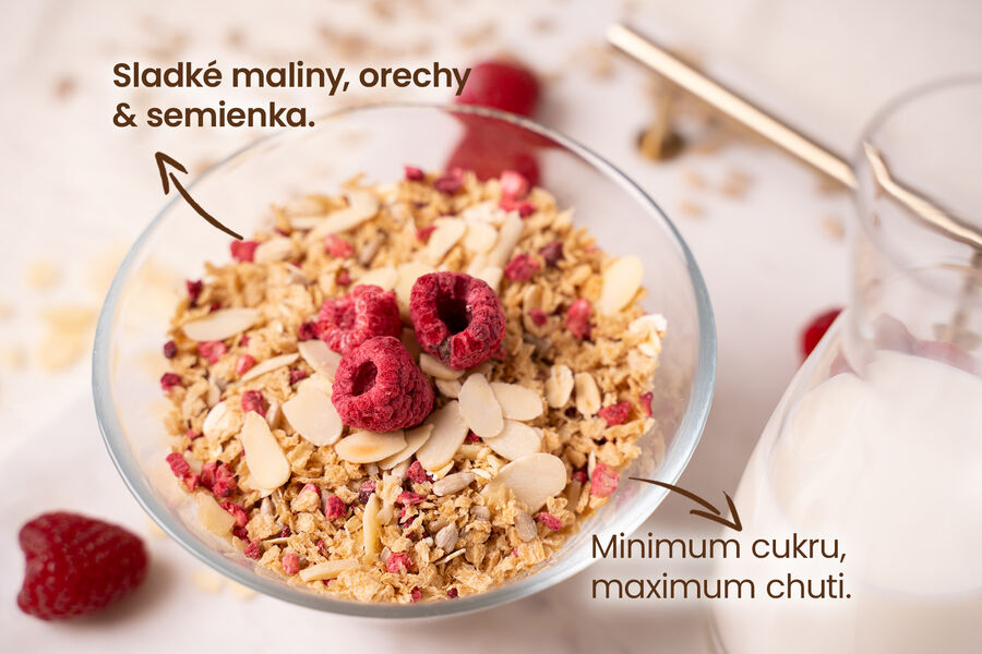 Proteínové müsli – s malinami a vanilkovou príchuťou